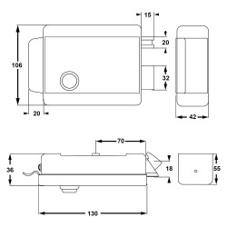 SERRATURA ELETTRICA DA APPLICARE PER PORTA LEGNO ART. 674 Sx - E 70 (PZ 1)