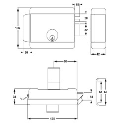 SERRATURA ELETTRICA DA APPLICARE PER CANCELLI ART. 680 Dx - E 50 (PZ 1)