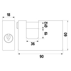 LUCCHETTO ANTISCASSO mm 90 - cifratura unica (PZ 6)