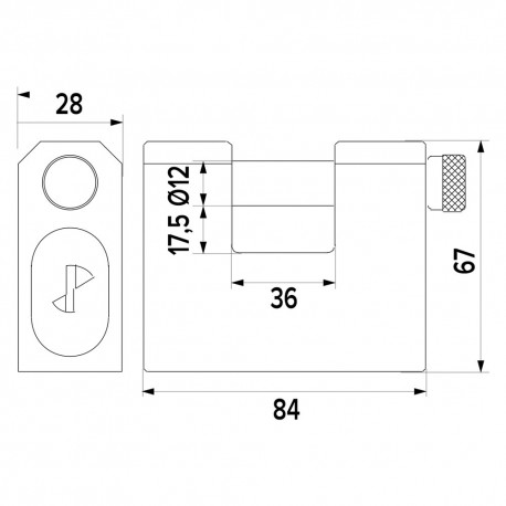 LUCCHETTO MONOBLOCCO P240 - mm 84 (PZ 1)
