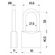 LUCCHETTO RETTANGOLARE ARCO LUNGO mm 50 (PZ 10)