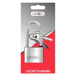 LUCCHETTO MARINO ARCO LUNGO mm 50 - blister 1 pz (chiave UL050) (BL 6)