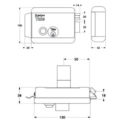 SERRATURA ELETTRICA DA APPLICARE PER CANCELLI ART. 688 Sx - E 50 (PZ 1)