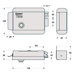 SERRATURA ELETTRICA DA APPLICARE PER PORTA LEGNO ART. 674 Dx - E 60 (PZ 1)