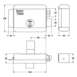 SERRATURA ELETTRICA DA APPLICARE PER CANCELLI ART. 68080 Dx - E 50 (PZ 1)