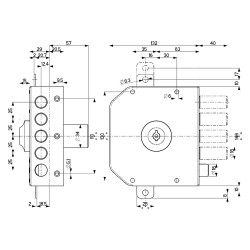 SERRATURA TRIPLICE ART. 631 631 Sx E 63 - mm 132 x 146 (PZ 1)
