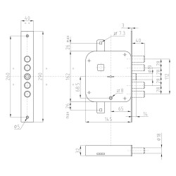 SERRATURA A DOPPIA MAPPA DA APPLICARE ART. 322 Sx E 60 (PZ 1)