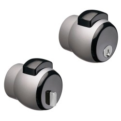 POMOLO PREMI/APRI 'NOVA N.13' verniciato argento/pulsante nero (PZ 1)