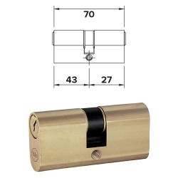 CILINDRO OVALE DA INFILARE mm 38+10+22  70 (43+27) (PZ 1)