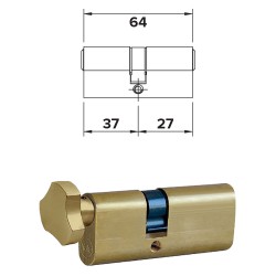 CILINDRO OVALE CON POMOLO mm 32+10+22  64 (37+27) (PZ 1)