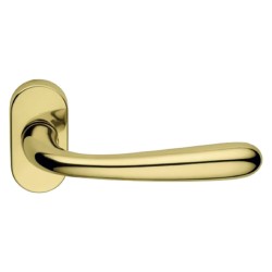 MANIGLIA PORTA BLINDATA ROSETTA OVALE 'GOCCIA' Sx - lucido verniciato (PZ 1)