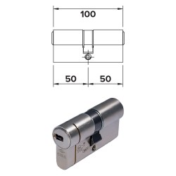 CILINDRO PROFILATO DOPPIO 'ASTRAL TEKNO PRO' mm 45+10+45  100 (50+50) (PZ 1)