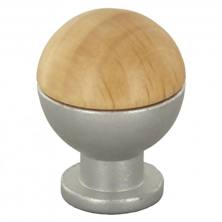 POMOLO IN LEGNO/OTTONE SFERICO ART. 735 mm 18 frassino (PZ 25)