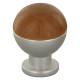 POMOLO IN LEGNO/OTTONE SFERICO ART. 735 mm 18 noce chiaro (PZ 25)