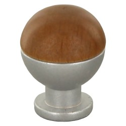 POMOLO IN LEGNO/OTTONE SFERICO ART. 735 mm 18 noce chiaro (PZ 25)