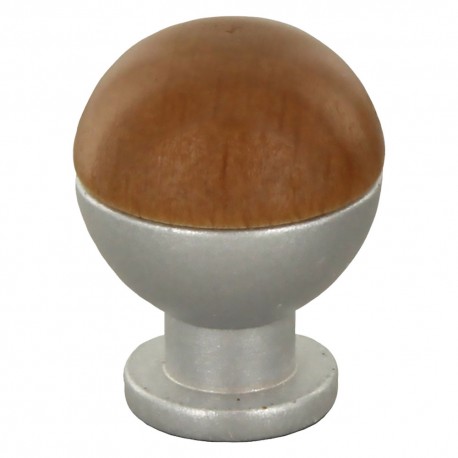 POMOLO IN LEGNO/OTTONE SFERICO ART. 735 mm 18 noce chiaro (PZ 25)