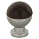POMOLO IN LEGNO/OTTONE SFERICO ART. 735 mm 18 noce scuro (PZ 25)