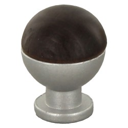 POMOLO IN LEGNO/OTTONE SFERICO ART. 735 mm 18 noce scuro (PZ 25)