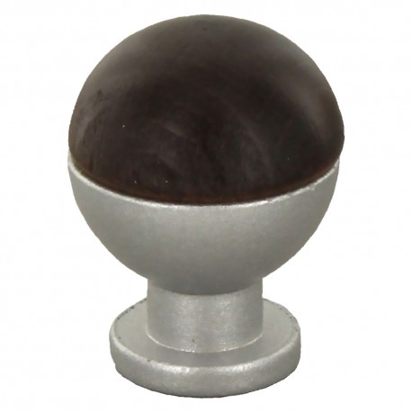 POMOLO IN LEGNO/OTTONE SFERICO ART. 735 mm 18 noce scuro (PZ 25)