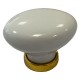 POMOLO PER MOBILI 'OVALE' base oro luc. / fondo bianco senza decoro (PZ 10)