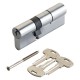 CILINDRO PROFILATO DOPPIO SERIE 'KY' mm 25+10+35  70 (30+40) cromo satinato (PZ 1)
