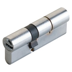 CILINDRO PROFILATO DOPPIO SERIE 'K2' mm 25+10+45  80 (30+50) cromo satinato (PZ 1)