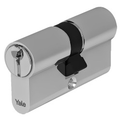 CILINDRO PROFILATO DOPPIO SERIE 'Y500' mm 25+10+35  70 (30+40) nichelato (PZ 1)