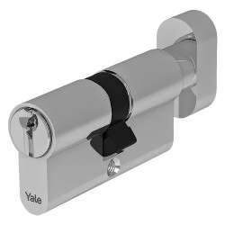 CILINDRO PROFILATO CON POMOLO SERIE 'Y500' mm 25+10+30  65 (30+35) nichelato (PZ 1)