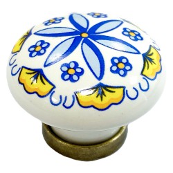 POMOLO PER MOBILI 'TONDO' base ott.vecchio / fondo bianco / decoro N.213 (PZ 1)