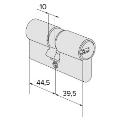 CILINDRO PROFILATO DOPPIO 'ASIX P8 PRO' mm 39,5+44,5  84 (40/45) (PZ 1)
