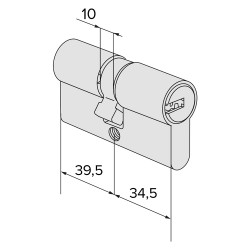CILINDRO PROFILATO DOPPIO 'ASIX P8 PRO' mm 34,5+39,5  74 (35/40) (PZ 1)