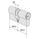 CILINDRO PROFILATO DOPPIO 'ASIX P8 PRO' mm 39,5+39,5  79 (40/40) (PZ 1)