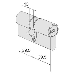 CILINDRO PROFILATO DOPPIO 'ASIX P8 PRO' mm 39,5+39,5  79 (40/40) (PZ 1)