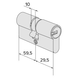 CILINDRO PROFILATO DOPPIO 'ASIX P8 PRO' mm 29,5+59,5  89 (30/60) (PZ 1)