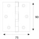 CERNIERA CON CUSCINETTI OTTONATA mm 90 x 75 - sp.2,5 (PZ 2)