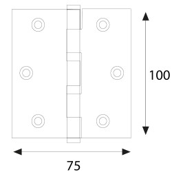CERNIERA CON CUSCINETTI OTTONATA mm 100 x 75 - sp.3 (PZ 1)