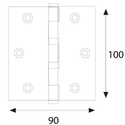 CERNIERA CON CUSCINETTI OTTONATA mm 100 x 90 - sp.3 (PZ 2)