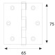 CERNIERA CON CUSCINETTI CROMO SATINATO mm 75 x 65 - sp.2 (PZ 2)