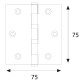 CERNIERA CON CUSCINETTI CROMO SATINATO mm 75 x 75 - sp.2 (PZ 2)