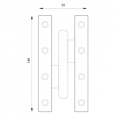 CERNIERA PAUMELLES ART.105 140x55 Sx (PZ 12)