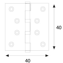 CERNIERA IN ACCIAIO INOX ART.121IN mm 40 x 40 (PZ 24)