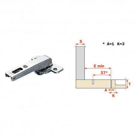 CERNIERA CONTROCOLLO PER MOBILI 'C2ABN' art. C2ABN99AC - lunga (PZ 10)