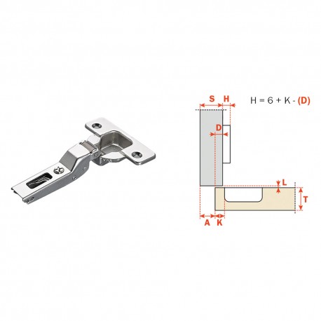 CERNIERA PER MOBILI FORTI SPESSORI 'C2A' C2AAG99 - collo medio 9 (PZ 10)