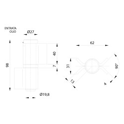 CERNIERONA A 2 ALI APERTE ART.445 mm 90 (PZ 10)