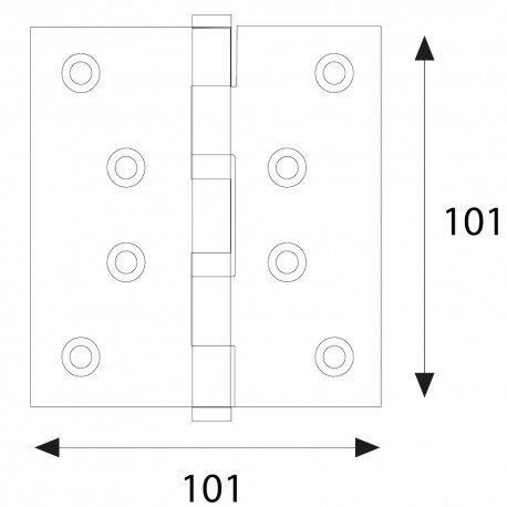 CERNIERA ACCIAIO ZINCATO ART.127 mm 101 x 101 (PZ 10)