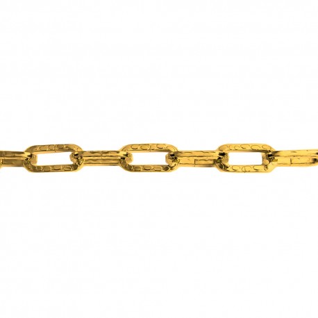 CATENA ORNAMENTALE PRETAGLIATA MARTELLATA QUADRATA 2,5 mt - ottonata (CF 1)