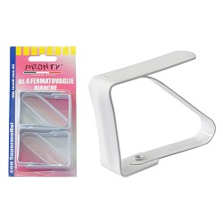 FERMATOVAGLIA A MOLLA mm 40 x 55 bianco - blister 4 pz (BL 12)