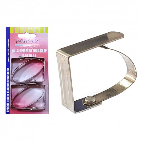 FERMATOVAGLIA A MOLLA mm 40 x 55 inox - blister 4 pz (BL 12)