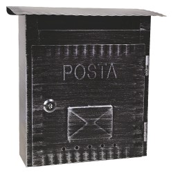 CASSETTA POSTALE 'IBISCO' cm 26x9,7x h 29 - argento antico (PZ 1)