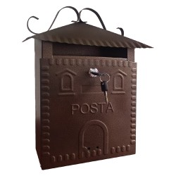 CASSETTA POSTALE 'IRIS' cm 36x9x h 32 - rame antico (PZ 1)